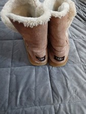 Ugg Bailey Button II Women's High Top Sheepskin Boot - BROWN, US 9