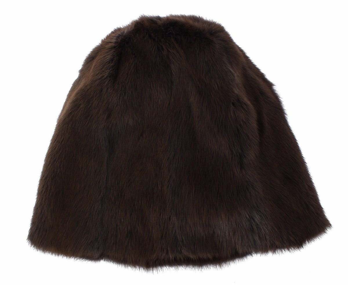 【VIP価格】DOLCE & GABBANA Weasel Fur Beanie DOLCE & GABBANA Hat Beanie Brown Weasel Fur Womens Cashmere