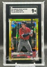 2020 Bowman Chrome Prospects Jarren Duran BCP-135 Yellow Gold Sapphire /50 SGC 9