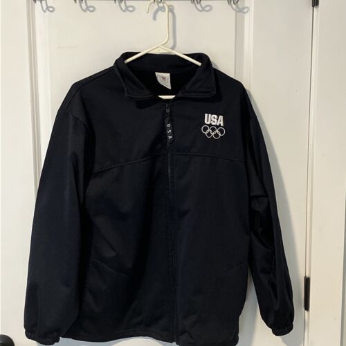 United States Olympic Committee Team USA Full Zip Jacket black Adult Size L - Picture 1 of 4
