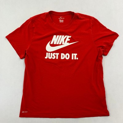 NIKE Shirt Mens XXL Red Drifit Graphic 
