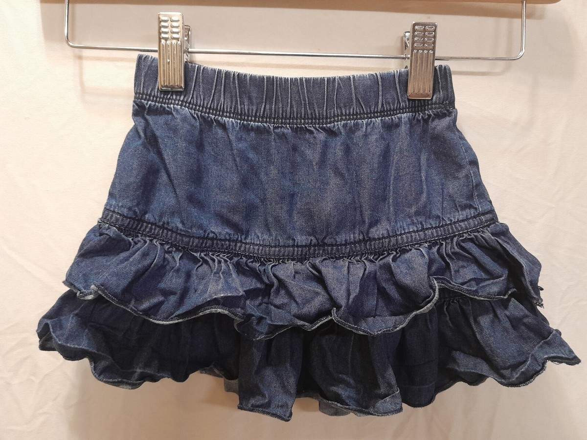 Okie Dokie Matchups 2T Girls Infant Baby Jean Skirt Tiered Dark Blue Denim  EUC
