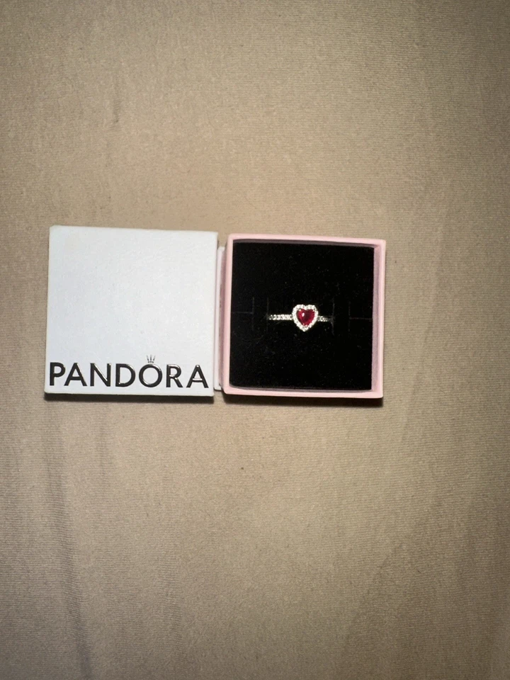Pandora Herz Ring Rot Größe 56