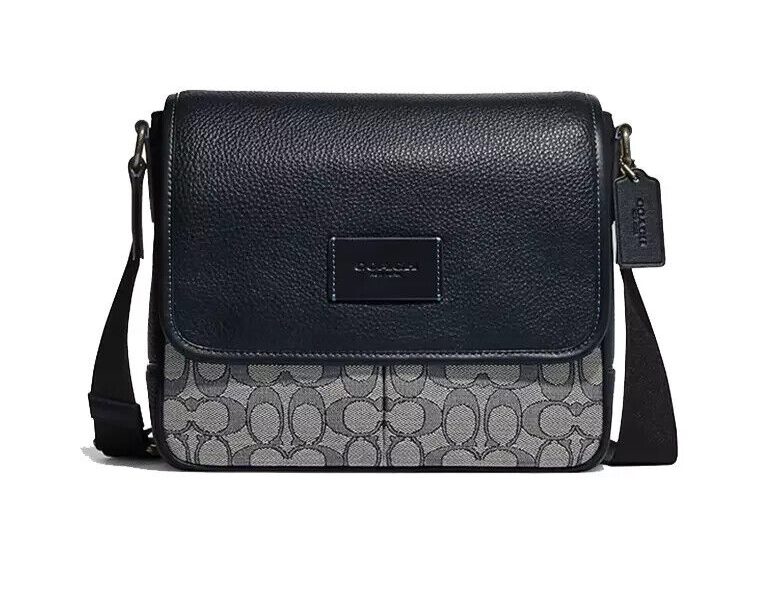 Coach Men's Navy Sprint Map 25 Signature Jacquard & Leather