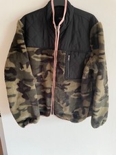 Rails Wesley Green Camo Faux Fur Zip Front Jacket XL