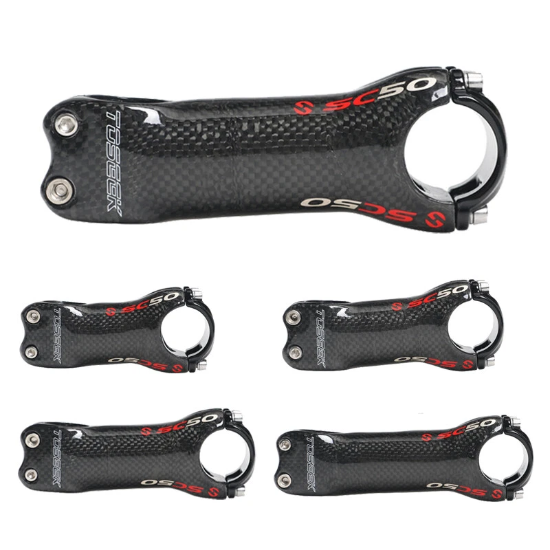 Carbon Fiber Bicycle Stems MTB Road Bike Handlebar Stem ±6° 70-130mm 3K Glossy - Image 2 of 4