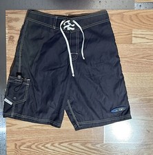 Steamer Lane Board Shorts Mens 30 Black Swim Trunks w/ Dragon Embroidery on Back