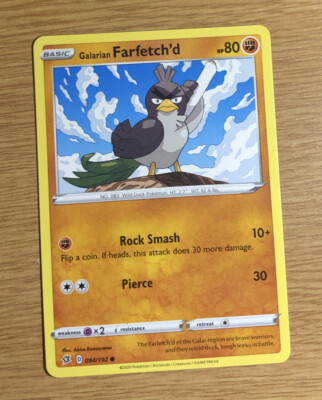 094/192 Galarian Farfetch'd Common Karte Pokemon Schwert und Schild Rebel Clash