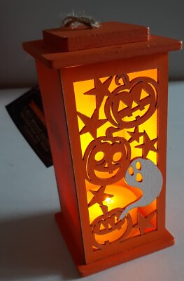 Halloween LED orange Lantern JACK O'LANTERN with GHOST BATTERY INCLUDED ...