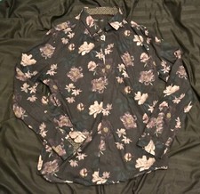 FRIDAY Shirt Men's Bold Eyecatching Autograph Floral Shirt Large Long Sleeved