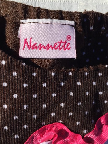 Girl's Nannette corduroy Jumper Dress SZ. 24 Mo. Brown, Pink,White - Picture 4 of 5
