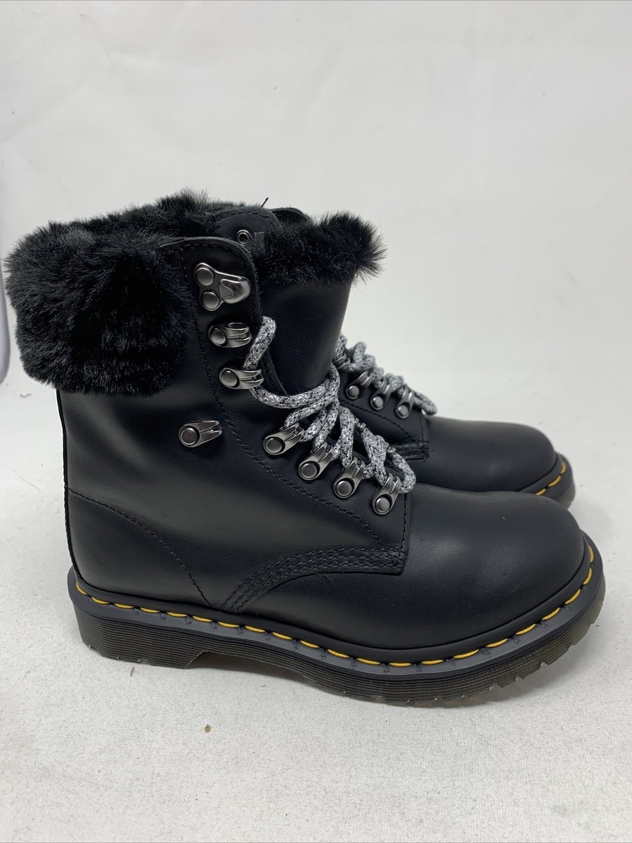 DR. MARTENS 1460 Serena Collar Faux Fur Lined Lace Up Women