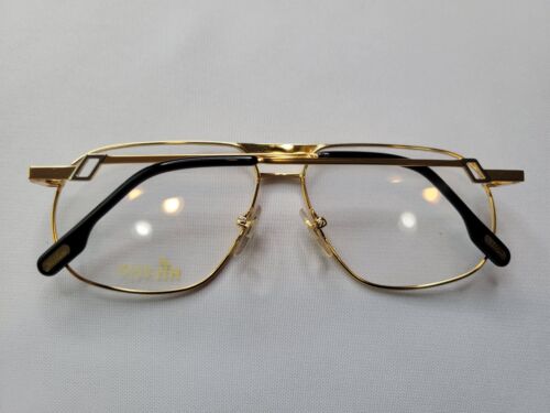 HILTON LONDON EYEWEAR EXCLUSIVE 02 527 24KT GOLD SILVER OPTICAL FRAME 58-14-140 - Picture 6 of 9