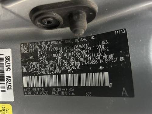 2014 TOYOTA SIENNA Jack with 2 Bars Only - Picture 12 of 12