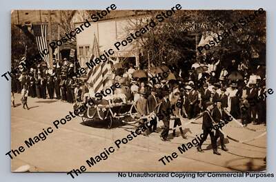 Patriotic Parade Float ST. PETERSBURG Florida RPPC Antique Photo Candy Kitchen