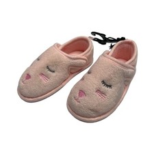 New Toddler Girls Slippers Medium 7 8 Pink cat SLippers Slip On