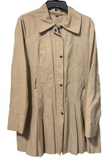 Guess Pleated Trench Coat Beige XL Lightweight Note: Belt Missing