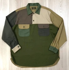 BEAMS PLUS x J.Crew Special Order Pullover Rugby Shirt Military Panel MIJ Size-L