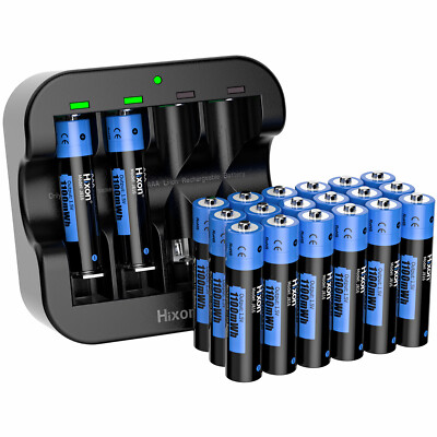 1100mWh Hixon AAA 1.5V Lithium Rechargeable Batteries &Charger High Quality LOT