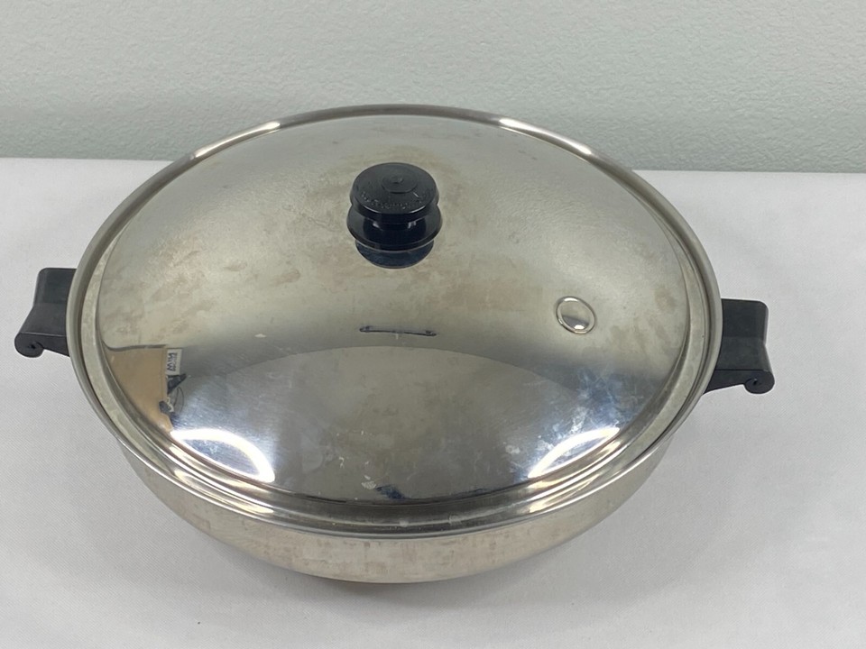 SaladMaster Wok 15" TP304S Stainless Steel 7 Qt With Vapo Lid eBay