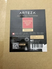 ARTEZA Acrylic Quilters Ruler & Non Slip Rings - Double-Colored Grid Lines Set 4