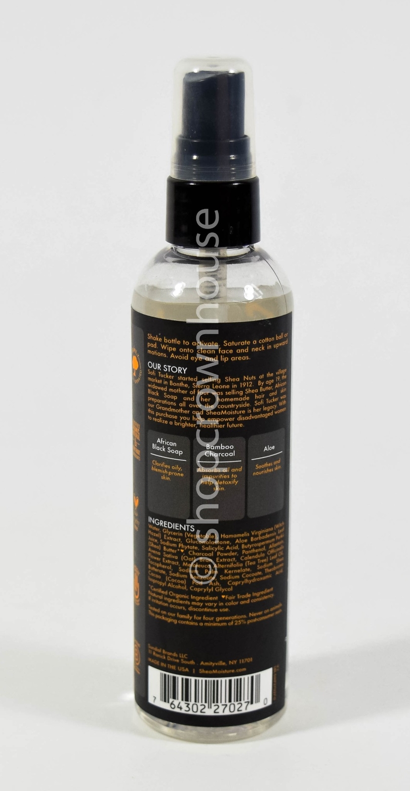 Shea Moisture BAMBOO CHARCOAL DETOXIFYING TONER 4.5oz African Black