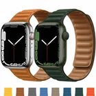 For Apple Watch 7 6 5 4 3 Link Band Strap Leather iWatch Series 38-42mm SE NEW