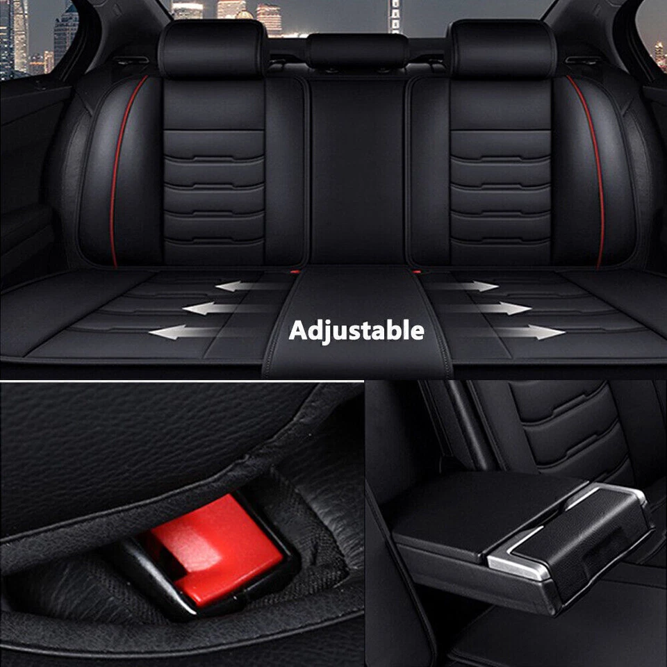 Juego completo de 5 fundas de asiento de cuero PU para Toyota 4Runner 2003-2024 Foto 4 de 4