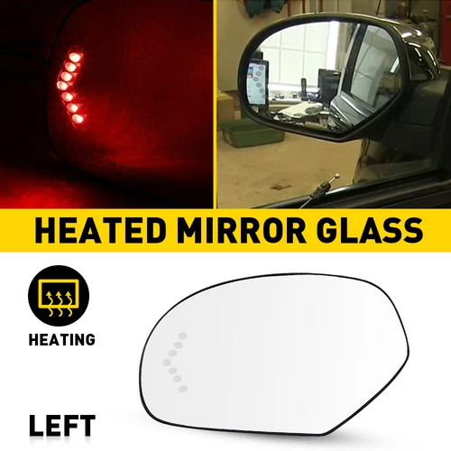 Left Driver Side Heated Rear View Side Mirror Glass For 2008-2013 GMC Sierra