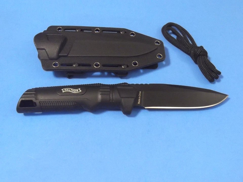 CUCHILLO DE RESPALDO WALTHER 50720 Negro 440C Acero Inoxidable Hoja Fija 8 1/4" en General ¡NUEVO! Foto 2 de 4