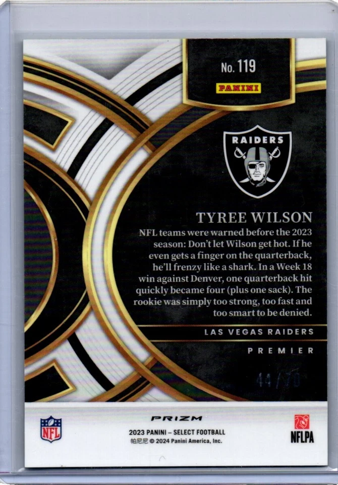 Panini Select Tyree Wilson Dragon Scale ROOKIE /70 SSP - Image 2 of 2