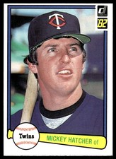 Mickey Hatcher 1982 Donruss #480 Twins MLB READ FREE SHIPPING AutographDen