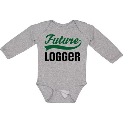 Inktastic Logging Future Logger Long Sleeve Creeper In Training Lumber Wood Job