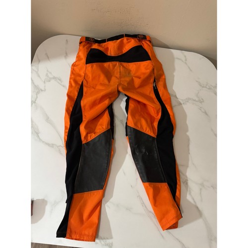 FASTHOUSE Moto Pants Orange Men's 32 Padded Hips, Leather Knees - Picture 8 of 13