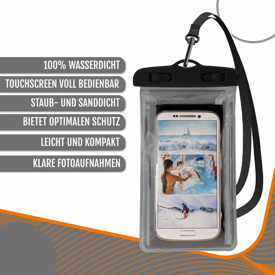 Handyhülle Wasserdicht 2er Set Unterwasser Handytasche Outdoor Strand Schutzhüle - Bild 2 von 4