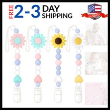 Silicone Pacifier Clip, 4 Pack Pacifier Holder for Boys and Girls, Adorable S...