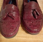 Giorgio Brutini Slip-On Loafers Brown Leather Cross weave Tassels  11 Med Shoes — photo 7