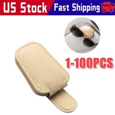 Magnetic Leather Sunglasses Holder For Car Sun Visor Eyeglass Hanger Clip Lot