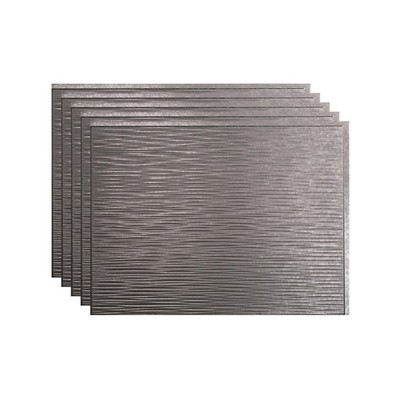 FASÄDE Ripple Decorative Vinyl 18in x 24in Backsplash Panel in Galvanized S