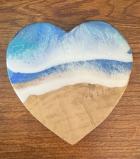 Handmade Heart Resin Charcuterie Cutting Boar...