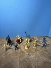 MARX VINTAGE SET OF 10 FORT DEARBORN PLAYSET 45mm CAVALRY FIGURES 1950's Horses