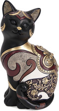 Black Cat Statue - Vintage Boho Decor for Home, Office, and Cat Lovers
