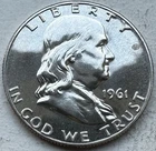 1961 Proof Franklin Half Dollar 90% Silver-INV#8698