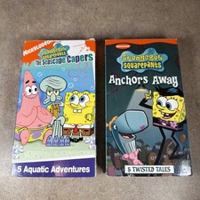 Nickelodeon Spongebob Squarepants Vintage VHS Lot Of 2 Seaside Capers, Anchors