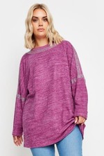 Image of YOURS Curve - Purple Marl Stud Neckline Jumper - Size 26/28 - BNWT - RRP £32.00
