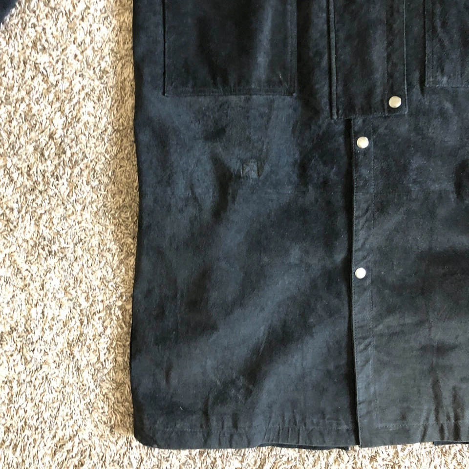 Gabardina Adventure Bound Wilson's de gamuza para hombre M abrigo plumero de cuero negro Foto 4 de 4