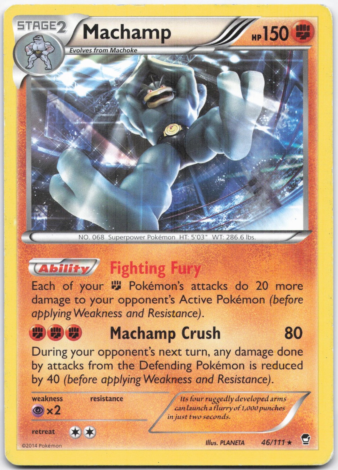 Machamp (XY Furious Fists) 46/111 Rare Deck Exclusives Pokemon Heavily Played