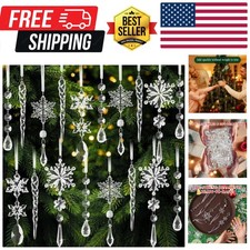 Christmas Tree Decorations 18PcsReady to Hang, Acrylic Crystal Ornaments for ...