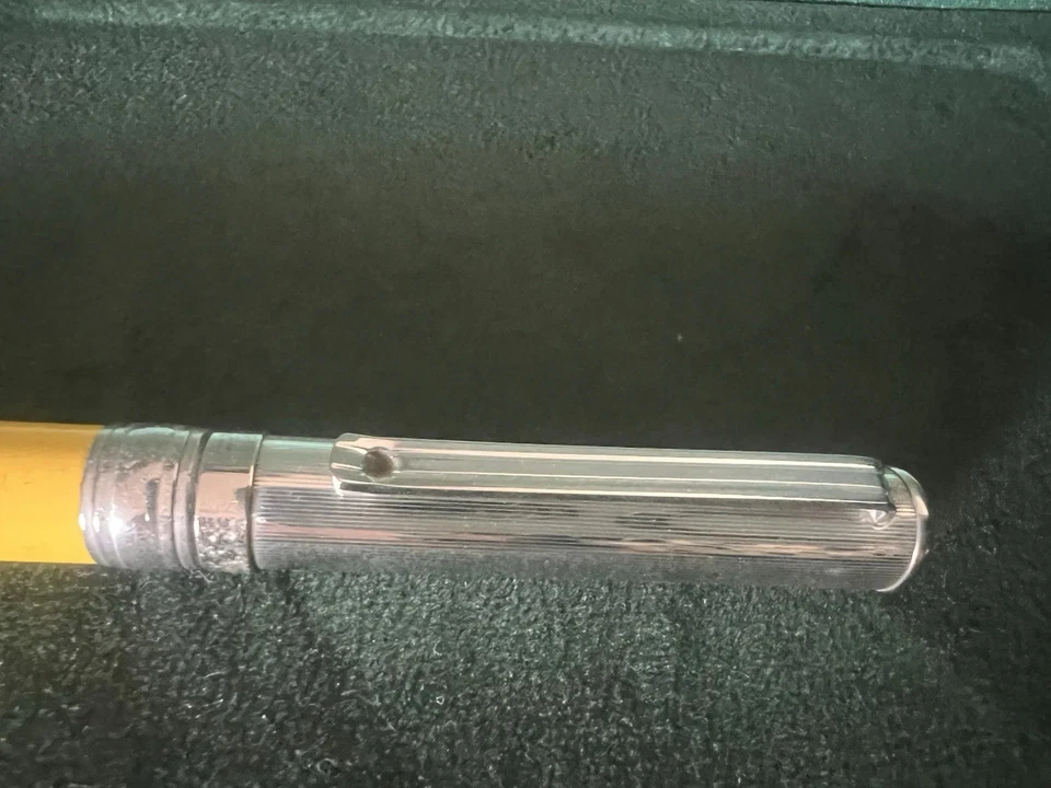 Bolígrafo MARLEN Plata 925 con Laca Amarilla Estuche Vintage Garantía Foto 3 de 4