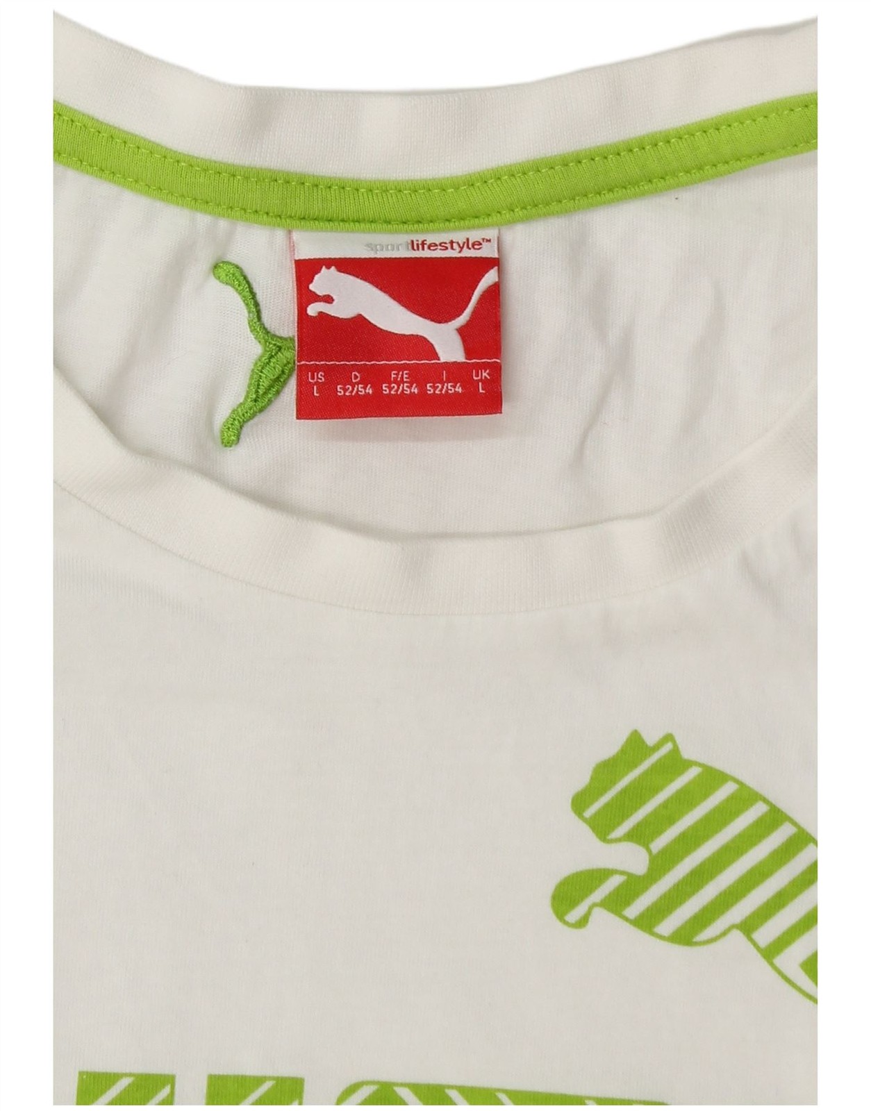 PUMA Mens Graphic T-Shirt Top Large White BI02 thumbnail 3